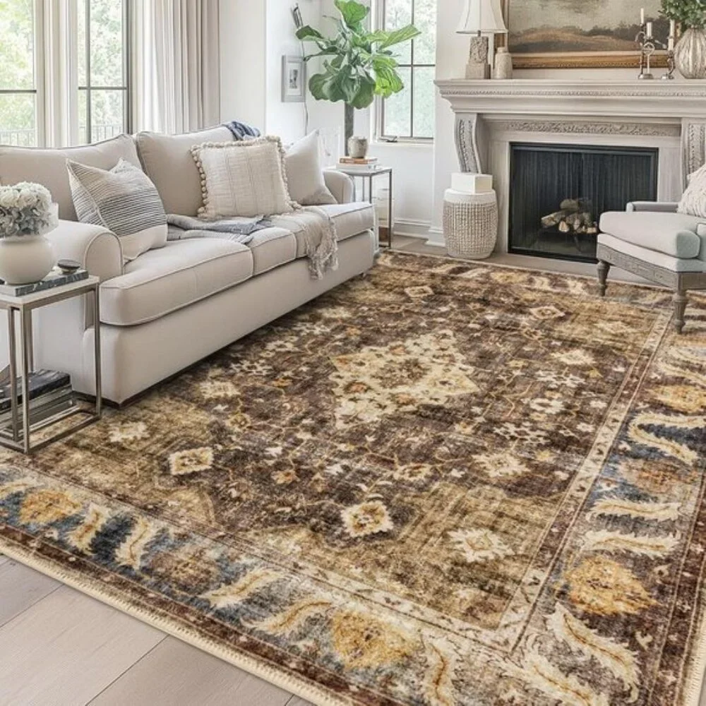 New 8x10 Area Rug – Soft, Machine Washable Low Pile Vintage Rug